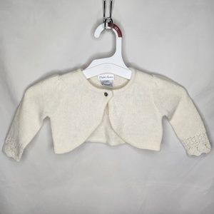 Infant Baby Girl Ralph Lauren Lambs Wool Cashmere Blend Button Ivory Cardigan 3M
